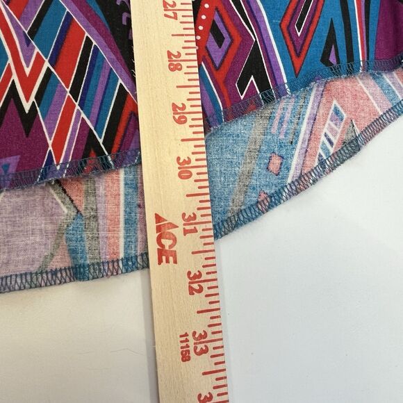 Vtg Wrangler X‎ Lg Tails Shirt 16.5 35Purple Aztec Rodeo Cowboy Western Checotah - Picture 10 of 12